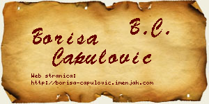Boriša Capulović vizit kartica